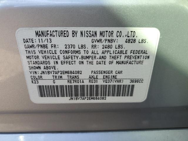 JN1BV7AP2EM684082 - 2014 INFINITI Q50 BASE SILVER photo 12