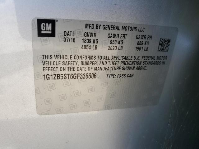 1G1ZB5ST6GF338606 - 2016 CHEVROLET MALIBU LS Gümüş foto 12