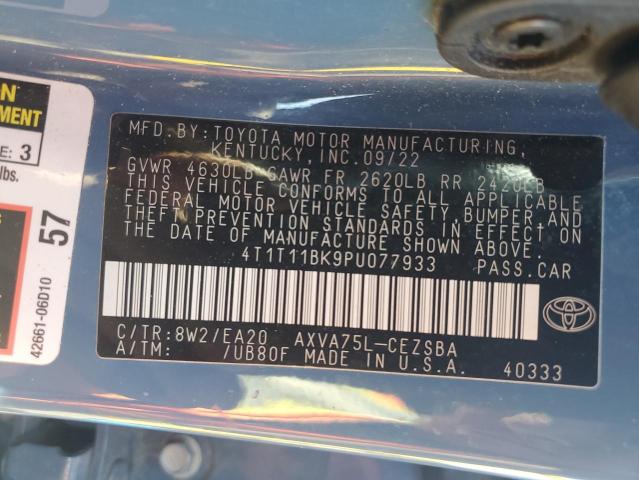 4T1T11BK9PU077933 - 2023 TOYOTA CAMRY SE NIGHT SHADE BLUE photo 13