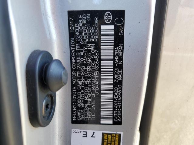 JTDKARFP6H3064567 - 2017 TOYOTA PRIUS PRIM SILVER photo 12