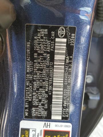 4T1BK1EBXJU283712 - 2018 TOYOTA AVALON XLE Կապույտ լուսանկար 13