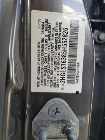 2HGES16385H552826 - 2005 HONDA CIVIC DX VP 灰色 照片 12