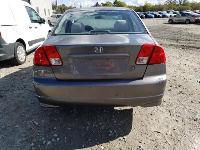 2HGES16385H552826 - 2005 HONDA CIVIC DX VP GRAY photo 6