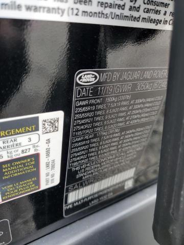 SALWR2SU6LA709244 - 2020 LAND ROVER RANGE ROVE HSE BLACK photo 13