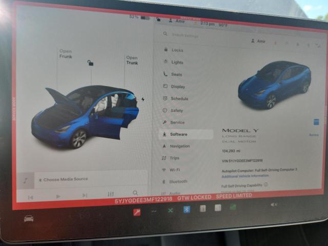 5YJYGDEE3MF122918 - 2021 TESLA MODEL Y 蓝色 照片 13