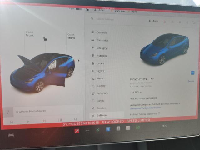 5YJYGDEE3MF122918 - 2021 TESLA MODEL Y 蓝色 照片 9
