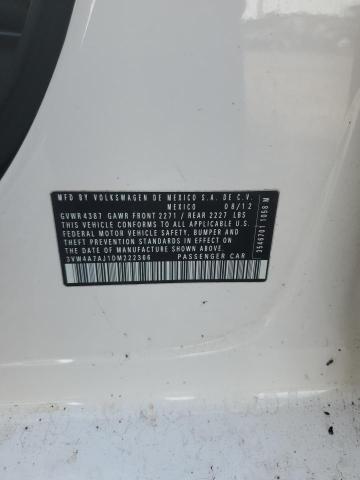 3VW4A7AJ1DM222366 - 2013 VOLKSWAGEN JETTA GLI თეთრი ფოტო 12