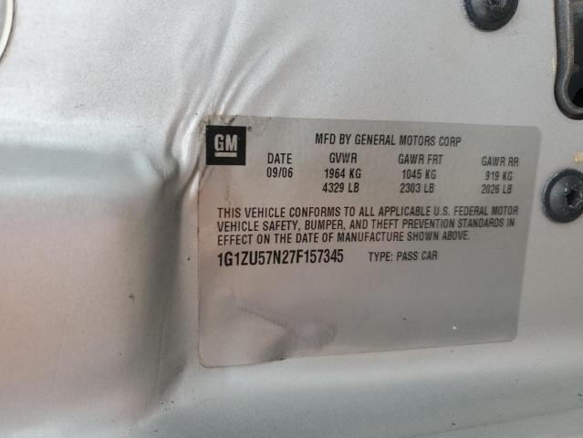 1G1ZU57N27F157345 - 2007 CHEVROLET MALIBU LTZ ვერცხლისფერი ფოტო 12