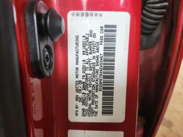 5Y2SP67849Z453467 - 2009 PONTIAC VIBE RED photo 13