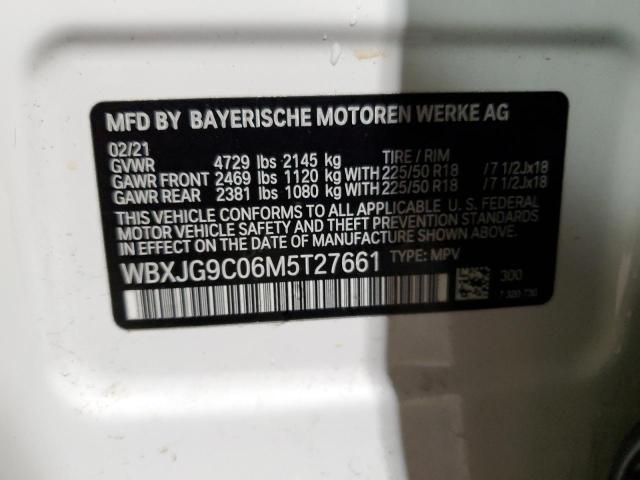 WBXJG9C06M5T27661 - 2021 BMW X1 XDRIVE28I WHITE photo 12