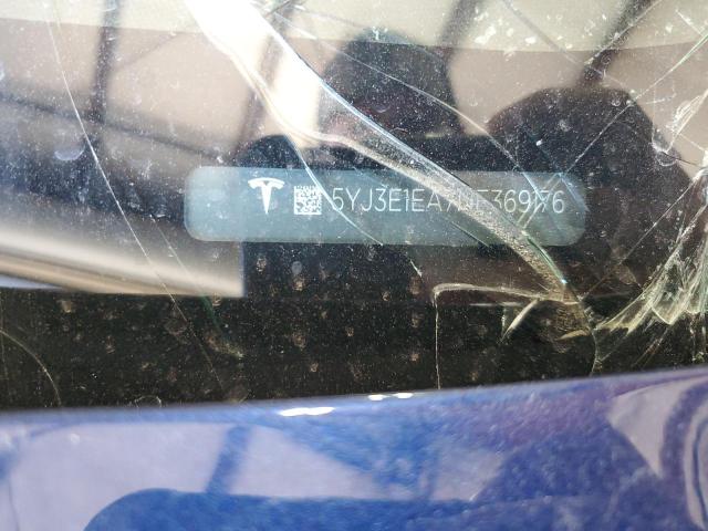 5YJ3E1EA7NF369176 - 2022 TESLA MODEL 3 BLUE photo 13