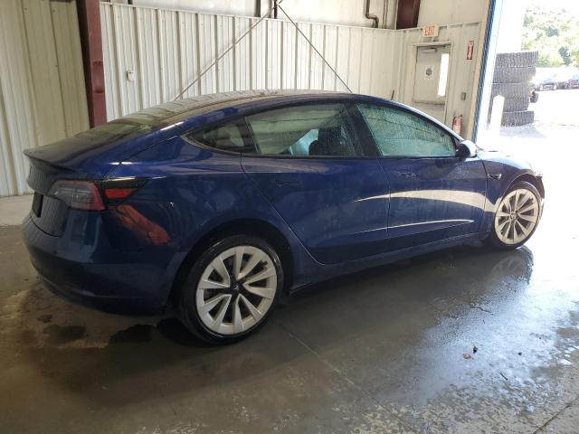 5YJ3E1EA7NF369176 - 2022 TESLA MODEL 3 BLUE photo 3