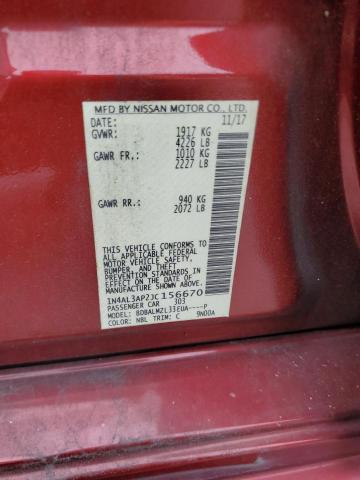 1N4AL3AP2JC156670 - 2018 NISSAN ALTIMA 2.5 Kırmızı fotoğraf 12