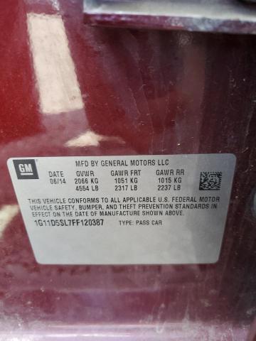 1G11D5SL7FF120387 - 2015 CHEVROLET MALIBU 2LT 栗色 照片 12