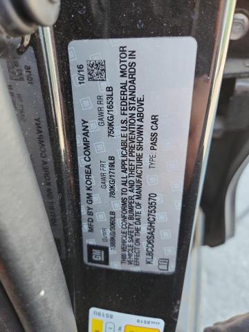 KL8CD6SA5HC753570 - 2017 CHEVROLET SPARK 1LT BLACK photo 13