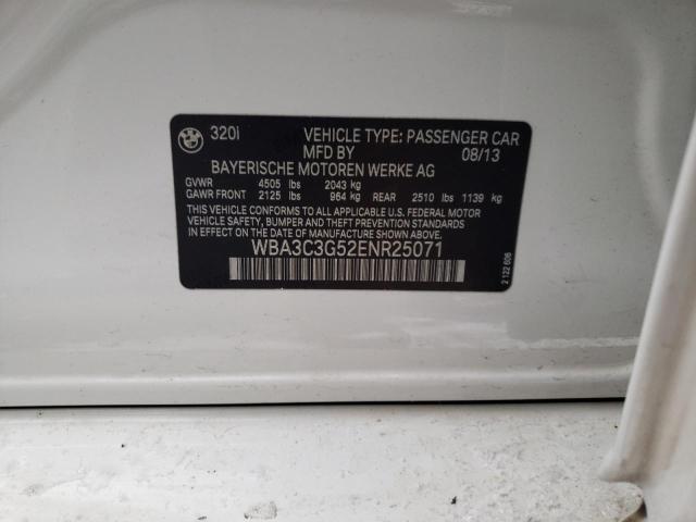 WBA3C3G52ENR25071 - 2014 BMW 320 I XDRIVE WHITE photo 12
