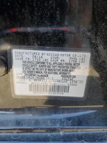 3N1CN7AP7KL803528 - 2019 NISSAN VERSA S Schwarz Foto 12