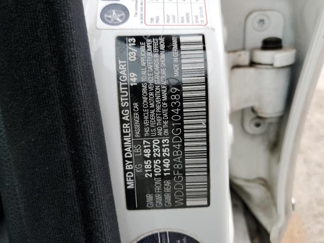WDDGF8AB4DG104389 - 2013 MERCEDES-BENZ C 300 4MATIC WHITE photo 12