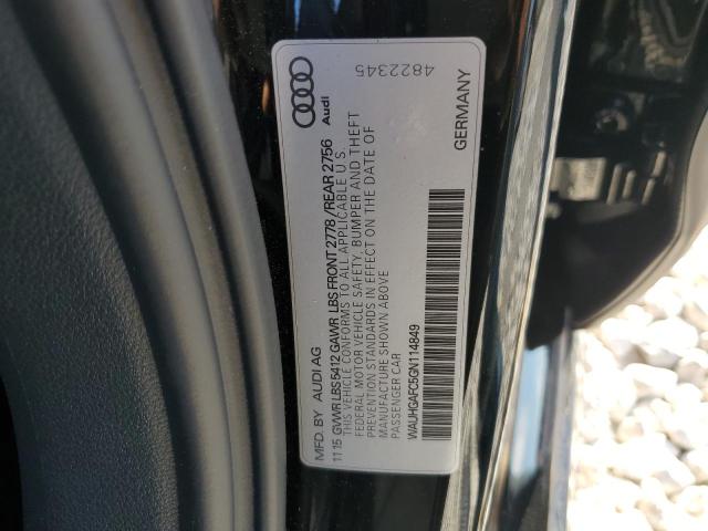 WAUHGAFC5GN114849 - 2016 AUDI A6 PRESTIGE შავი ფოტო 12