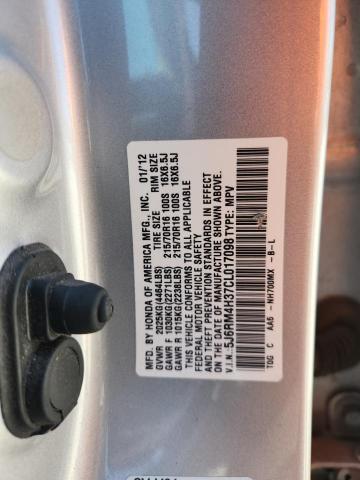 5J6RM4H37CL017098 - 2012 HONDA CR-V LX Gümüş fotoğraf 13