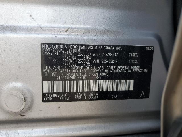 2T3P1RFV0PC334037 - 2023 TOYOTA RAV4 XLE 银色 照片 13