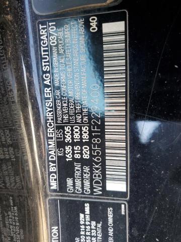 WDBKK65F81F229400 - 2001 MERCEDES-BENZ SLK 320 黑色 照片 24