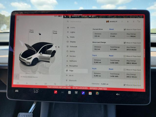 7SAYGDEE3SF295788 - 2025 TESLA MODEL Y Ақ фото 9