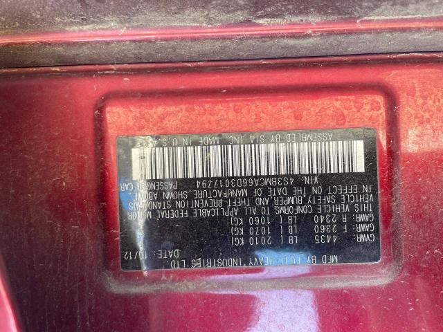 4S3BMCA66D3017794 - 2013 SUBARU LEGACY 2.5I RED photo 10