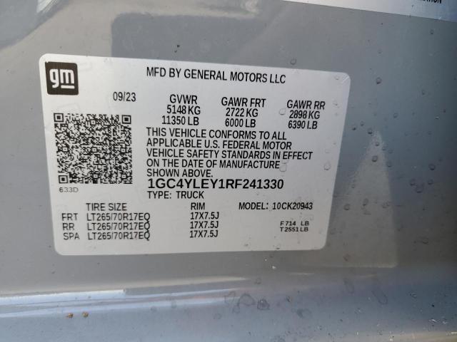 1GC4YLEY1RF241330 - 2024 CHEVROLET SILVERADO K2500 HEAVY DUTY GRAY photo 12