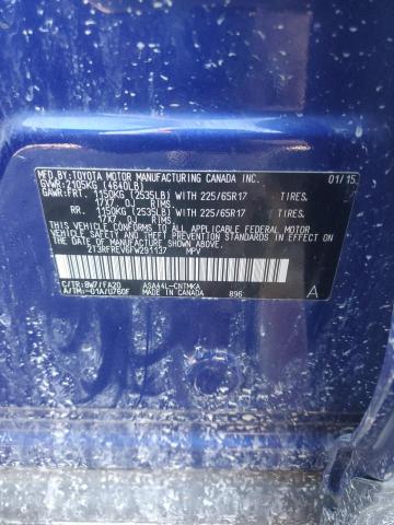 2T3RFREV6FW291137 - 2015 TOYOTA RAV4 XLE BLUE photo 13