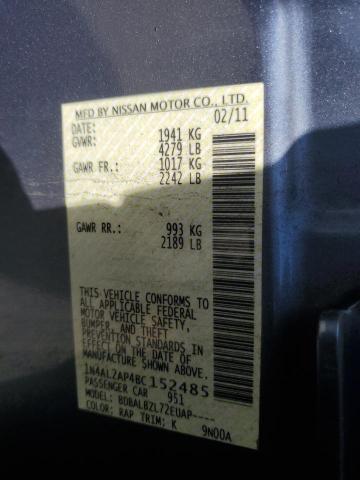 1N4AL2AP4BC152485 - 2011 NISSAN ALTIMA BASE Mavi foto 12