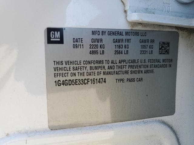 1G4GD5E33CF161474 - 2012 BUICK LACROSSE PREMIUM WHITE photo 13