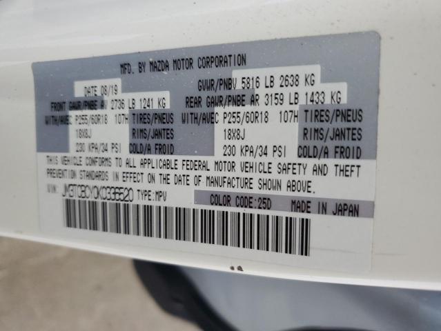 JM3TCBCY0K0336520 - 2019 MAZDA CX-9 TOURING أبيض صورة 14