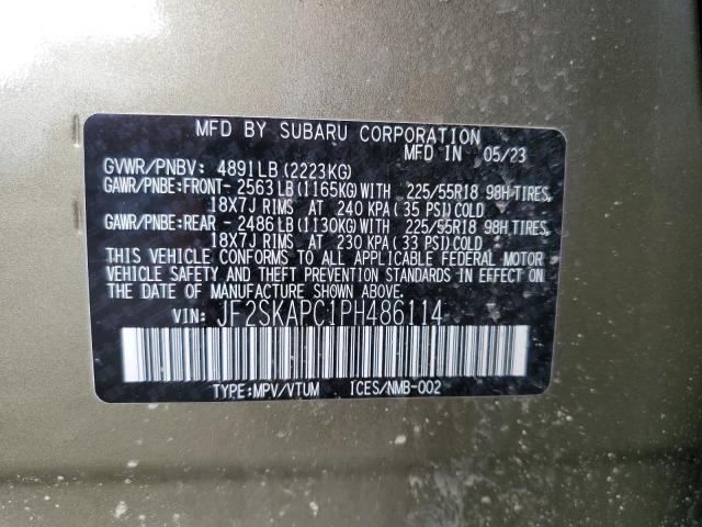 JF2SKAPC1PH486114 - 2023 SUBARU FORESTER LIMITED GREEN photo 13