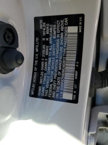 SHHFK7H4XMU402912 - 2021 HONDA CIVIC SPORT 白色 照片 12