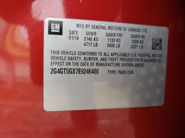2G4GT5GX7E9246400 - 2014 BUICK REGAL GS Марун фото 10