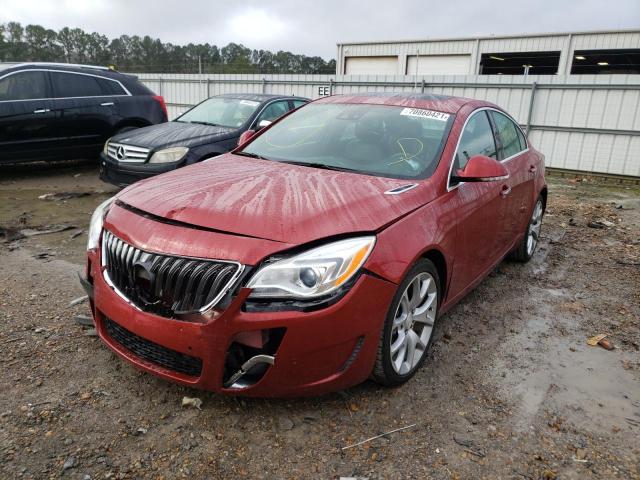 2G4GT5GX7E9246400 - 2014 BUICK REGAL GS MAROON photo 2