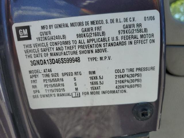 3GNDA13D46S599948 - 2006 CHEVROLET HHR LS 紫色 照片 13