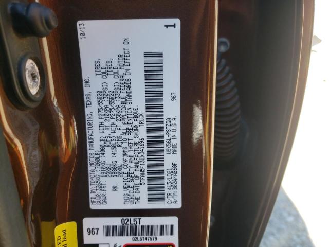 5TFAW5F13EX341696 - 2014 TOYOTA TUNDRA CREWMAX PLATINUM Braun Foto 12