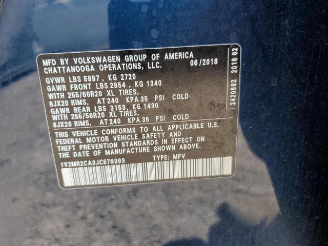 1V2MR2CA3JC579393 - 2018 VOLKSWAGEN ATLAS SEL 蓝色 照片 14