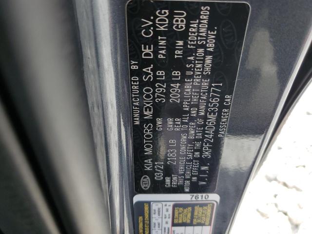 3KPF24AD6ME356771 - 2021 KIA FORTE FE GRAY photo 13