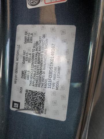 1G1FD3DS1K0149167 - 2019 CHEVROLET CAMARO LT 灰色 照片 12