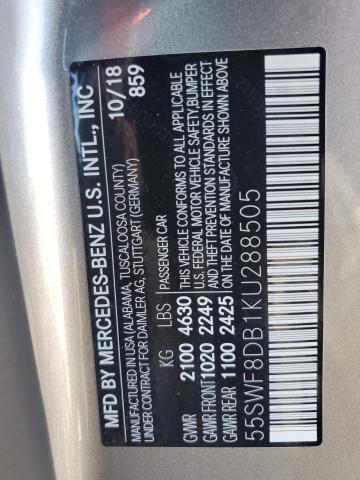 55SWF8DB1KU288505 - 2019 MERCEDES-BENZ C 300 ვერცხლისფერი ფოტო 13