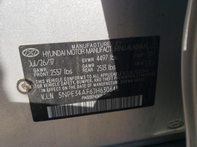 5NPE34AF6JH630648 - 2018 HYUNDAI SONATA SPORT Сріблястий фото 13