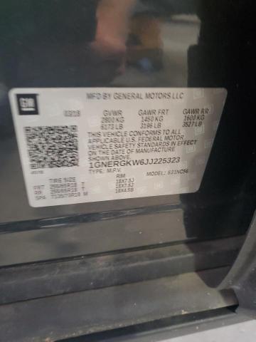 1GNERGKW6JJ225323 - 2018 CHEVROLET TRAVERSE LT ნაცრისფერი ფოტო 12