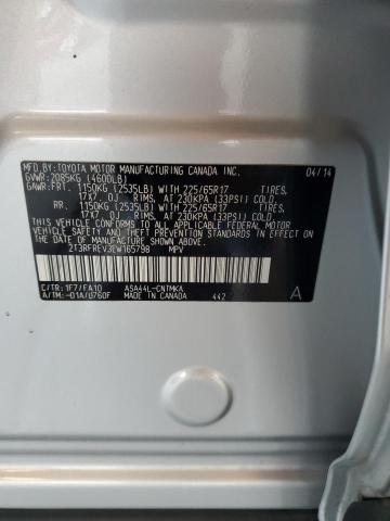 2T3RFREV3EW165798 - 2014 TOYOTA RAV4 XLE SILVER photo 14