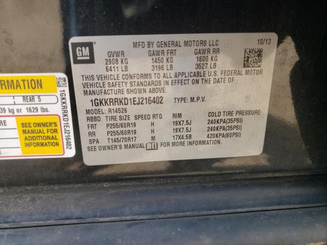 1GKKRRKD1EJ216402 - 2014 GMC ACADIA SLT-1 BLACK photo 13