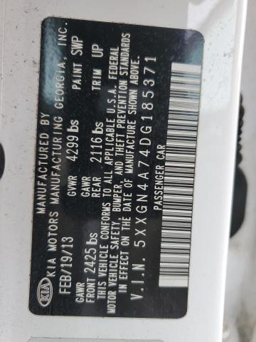 5XXGN4A74DG185371 - 2013 KIA OPTIMA EX WHITE photo 12