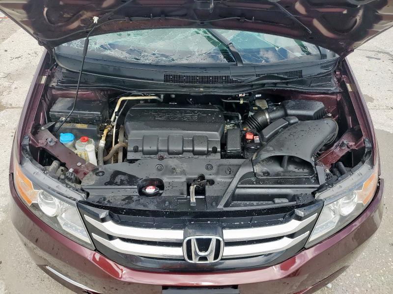 5FNRL5H68FB100541 - 2015 HONDA ODYSSEY EXL BURGUNDY photo 12