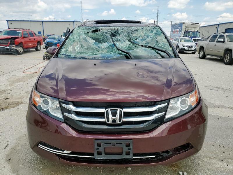 5FNRL5H68FB100541 - 2015 HONDA ODYSSEY EXL BURGUNDY photo 5